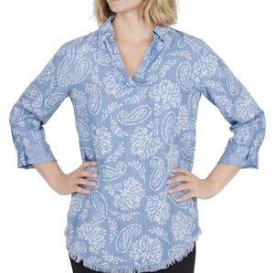 Ruby Rd. Blue Paisley Blouse